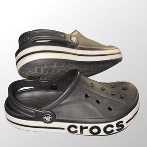 CROCS Baya Black Mules with Ventilation Holes and Heel Strap